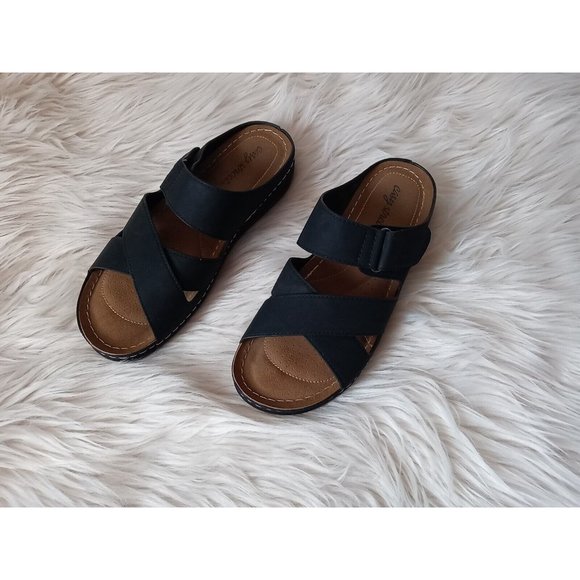 Easy Street Slip In Sandals Color Navy Blue Size 9 1/2 W Model ANNA Style - Picture 12 of 16